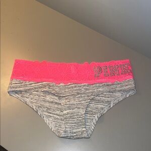 PINK / Victoria’s Secret Small Gray & PINK Extra Low Rise Hipster NWT